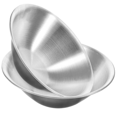 2pcs Multi-function Salad Bowl Convenient Food Bowl Stainless Steel Noodle Bowl Food Supply