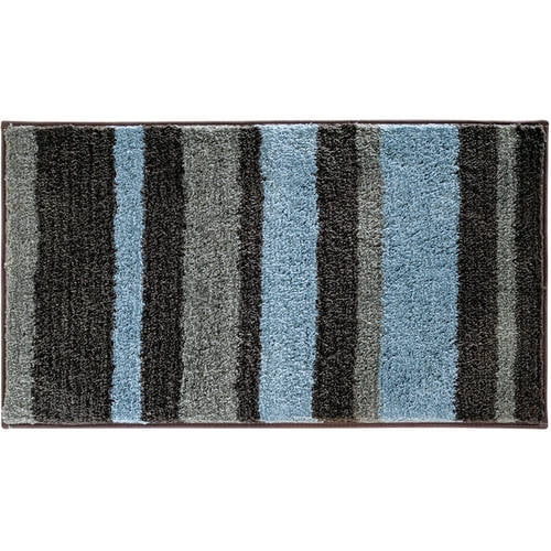 InterDesign Microfiber Stripes Bathroom Shower Rug, 34"x 21"