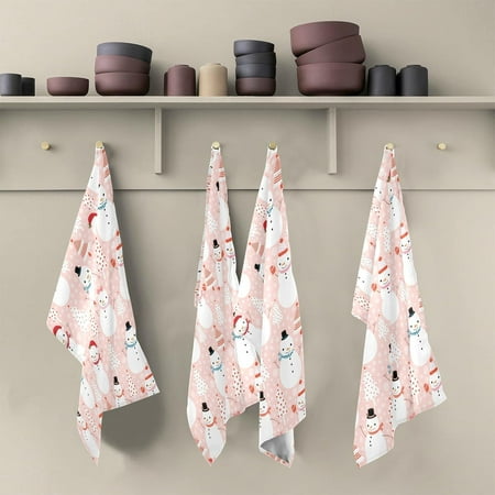 SKYSONIC Snow Pink Kitchen Dish Towel Set Drying Kitchen Towels Tea Towels 1Pcs