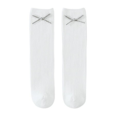 Children s Socks Girls Pointelle Bow Knee High Socks 1-8Y