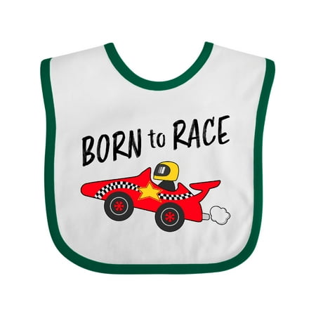 Inktastic Born to Race- Red Race Car Gift Baby Boy or Baby Girl Bib