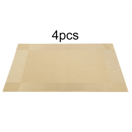 4 Pcs Placemat Fashion PVC Dining Table Mat Plate Pads Coasters Table Cloth Pad(Gold)
4 Pcs Placemat Fashion PVC Dining Table Mat Plate Pads Coasters Table Cloth Pad(Gold)