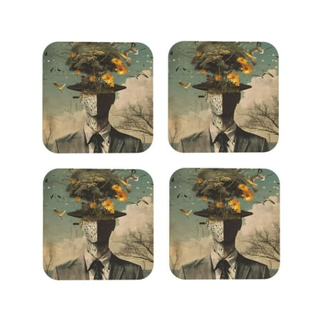 Yiaed Surreal Floral Mindscape Print Leather Coasters for Drinks - Cup Coasters Coffee Table Kitchen Table Bar Home & Office Gifts Handmade Drink Coasters-Square
Yiaed Surreal Floral Mindscape Print Leather Coasters for Drinks - Cup Coasters Coffee Table Kitchen Table Bar Home & Office Gifts Handmade Drink Coasters-Square