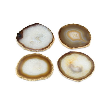 COCUS POCUS - Agate Coaster Set - Brown/Gold