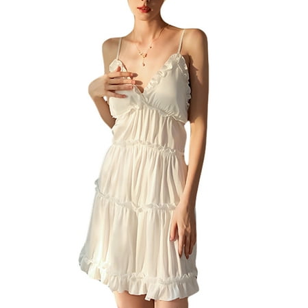 Silk Nightgown for Women Satin Cami Lingerie Padded Chest Backless Ruffle Trim Babydoll Sleepwear Cake Dress Pajamas
Silk Nightgown for Women Satin Cami Lingerie Padded Chest Backless Ruffle Trim Babydoll Sleepwear Cake Dress Pajamas