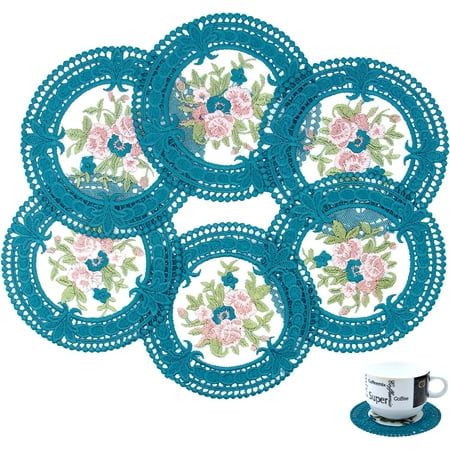 Set of 8 Embroidered Fabric Coasters 4.5 Round Cloth Coasters for Ceramic Cups Vintage Lace Embroidery for Tea Time Soft Floral Doilies for Home Décor Weddings and Tabletop Photography Prop.
Set of 8 Embroidered Fabric Coasters 4.5 Round Cloth Coasters for Ceramic Cups Vintage Lace Embroidery for Tea Time Soft Floral Doilies for Home Décor Weddings and Tabletop Photography Prop.