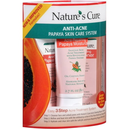 Nature's Cure Anti-Acne Papaya 3-Step Skin Care System