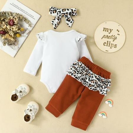 Cathalem Teens Outfits for Girls Infant Girls Long Sleeve Romper Bodysuit Ruffles Leopard Pants Headbands Premature Girl Clothes Childrenscostume White 9-12 Months
Cathalem Teens Outfits for Girls Infant Girls Long Sleeve Romper Bodysuit Ruffles Leopard Pants Headbands Premature Girl Clothes Childrenscostume White 9-12 Months