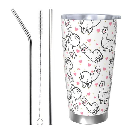 Gaeub Alpacas and Hearts Print 20-Ounce Stainless Steel Car Cup Tumblers Cups with Lids and Straw Coffee Cups for Adults Kids Home Car Office School Travel Party-Straw Three-piece Set
Gaeub Alpacas and Hearts Print 20-Ounce Stainless Steel Car Cup Tumblers Cups with Lids and Straw Coffee Cups for Adults Kids Home Car Office School Travel Party-Straw Three-piece Set