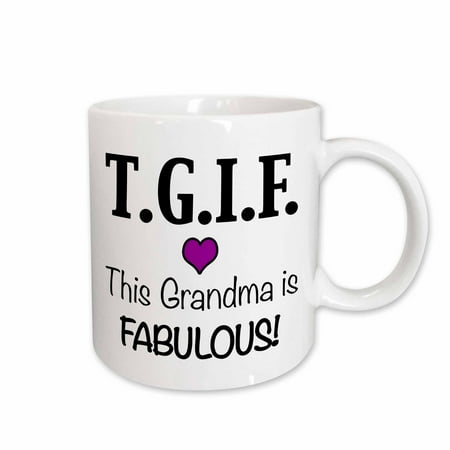 3dRose TGIF This Grandma is Fabulous Purple Ceramic Mug 11-ounce