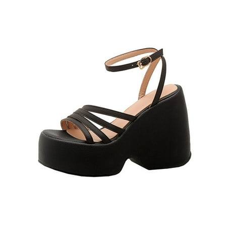 Crocowalk Ladies Platform Sandal Summer Dress Shoes Ankle Strap Wedge Sandals Womens High Heels Walking Casual Beach Black 7.5
Crocowalk Ladies Platform Sandal Summer Dress Shoes Ankle Strap Wedge Sandals Womens High Heels Walking Casual Beach Black 7.5