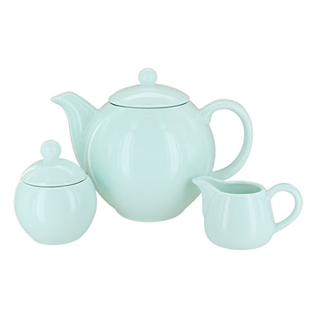 Blue Rose Polish Pottery Miko Mint 3 Piece Tea Set
