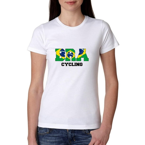 Brazil Cycling - Olympic Games - Rio - Flag Women's Cotton T-Shirt