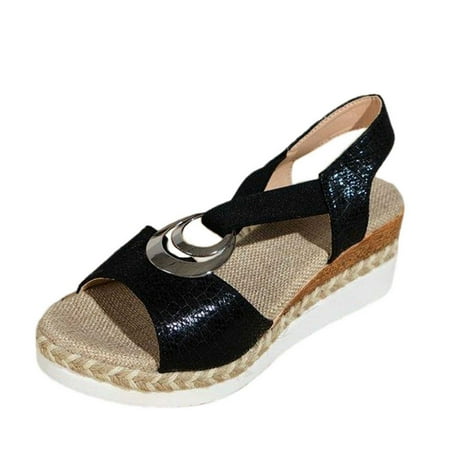 Dpityserensio Womens Summer Sandals Casual Round Head Comfy Beach Sandals Casual Shoes Black 7.5(40)
Dpityserensio Womens Summer Sandals Casual Round Head Comfy Beach Sandals Casual Shoes Black 7.5(40)