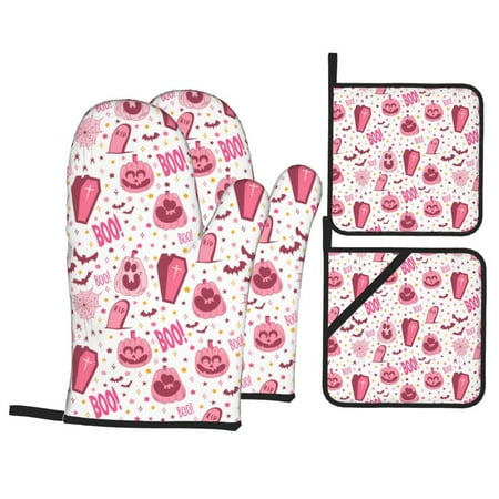 Oven Mitts and Pot Holders 4 Piece pink halloween pumpkins High Heat Slip Resistant Oven Mitt and Trivets Set Kitchen Oven Glove Pot Holders for Cooking Baking Grilling
Oven Mitts and Pot Holders 4 Piece pink halloween pumpkins High Heat Slip Resistant Oven Mitt and Trivets Set Kitchen Oven Glove Pot Holders for Cooking Baking Grilling