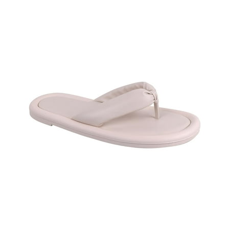 H Halston Womens Citizen Vegan Leather Thong Flat Sandals