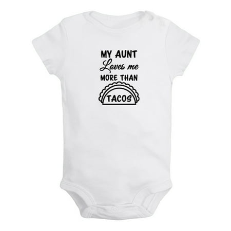 My Aunt Loves Me More Than Tacos Funny Rompers For Babies Newborn Baby Unisex Bodysuits Infant Jumpsuits Toddler 0-24 Months Kids One-Piece Oufits (White 0-6 Months)
My Aunt Loves Me More Than Tacos Funny Rompers For Babies Newborn Baby Unisex Bodysuits Infant Jumpsuits Toddler 0-24 Months Kids One-Piece Oufits (White 0-6 Months)