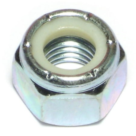 9/16 -12 Zinc Plated Grade 2 Steel Coarse Thread Nylon Insert Lock Nuts LNS-365