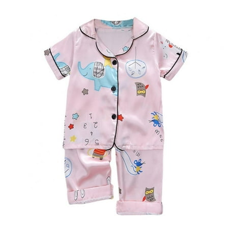 Toddler Infant Baby Boys Girls Silk Cartoon Pajama Set Short Sleeve Shirt + Long Loungewear
Toddler Infant Baby Boys Girls Silk Cartoon Pajama Set Short Sleeve Shirt + Long Loungewear