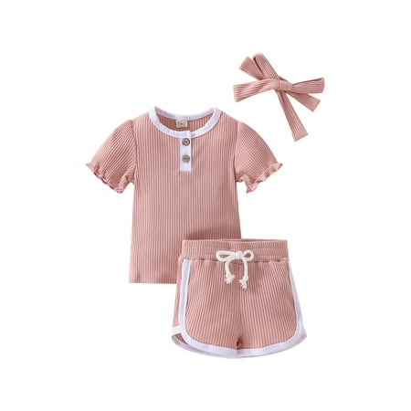 Calsunbaby Little Girls Summer 3Pcs Outfits Color Matching Lace Short Sleeve Round Neck Tops Shorts Headwear Casual Set
Calsunbaby Little Girls Summer 3Pcs Outfits Color Matching Lace Short Sleeve Round Neck Tops Shorts Headwear Casual Set