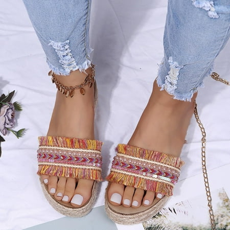 Christmas Fashion Women Summer Comfortable Slip On Flat Shoes Beach Weave Peep Toe Slippers Breathable Sandals
Christmas Fashion Women Summer Comfortable Slip On Flat Shoes Beach Weave Peep Toe Slippers Breathable Sandals