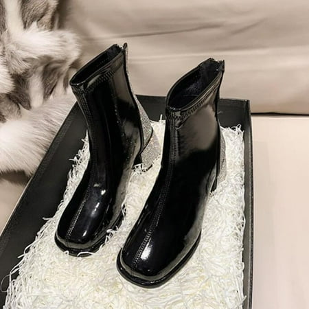 ERTUTUYI Women Ankle Boots Autumn And Winter Fashion Square Toe Short Boots Comfortable Square Heel Zipper Black 38
ERTUTUYI Women Ankle Boots Autumn And Winter Fashion Square Toe Short Boots Comfortable Square Heel Zipper Black 38