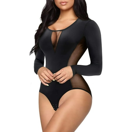 CtriLady Women s Long Sleeves Shapewear Bodysuit Round Neck Tops Jumpsuit Slim Bodycon Basic T-Shirt Leotard Tummy Control Waist Trainer(Black Medium)
CtriLady Women s Long Sleeves Shapewear Bodysuit Round Neck Tops Jumpsuit Slim Bodycon Basic T-Shirt Leotard Tummy Control Waist Trainer(Black Medium)