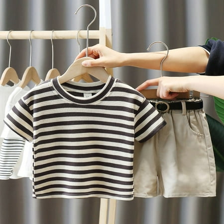 DancePeanut Summer Baby T-shirt Set Short Sleeve Black White Stripe Top Pullover Shorts Two Piece Suit Fashion Girls Boy Clothes Pants Set
DancePeanut Summer Baby T-shirt Set Short Sleeve Black White Stripe Top Pullover Shorts Two Piece Suit Fashion Girls Boy Clothes Pants Set