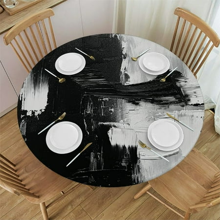 Sheronv Abstract Black and White Painting Round Table Cover Stain Resistant Washable for Indoor Outdoor Kitchen Dining Wedding Parties 100% Polyester Fiber 38-42
Sheronv Abstract Black and White Painting Round Table Cover Stain Resistant Washable for Indoor Outdoor Kitchen Dining Wedding Parties 100% Polyester Fiber 38-42