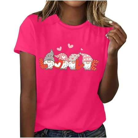 JGGSPWM Gnome Couple Valentines Day Cute Heart Love Holiday Day Pajama T-shirt Short Sleeve Blouse Crewneck Pullover Casual Loose Graphic Tunic Tee Tops Hot Pink XL
JGGSPWM Gnome Couple Valentines Day Cute Heart Love Holiday Day Pajama T-shirt Short Sleeve Blouse Crewneck Pullover Casual Loose Graphic Tunic Tee Tops Hot Pink XL