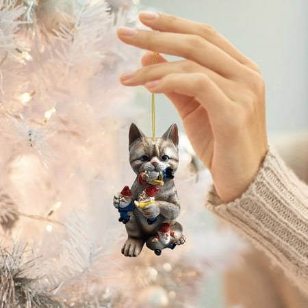 Animal Eat Gnome Pendant Cat Dinosaur Black Bear Double Sided Acrylic Pendant Gift