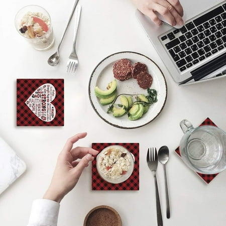 ZHANZZK Rustic Red Black Buffalo Check Plaid Set of 6 Coaster for Drinks Absorbent Ceramic Stone Coasters Cup Mat with Cork Base for Home Kitchen Room Coffee Table Bar Decor
ZHANZZK Rustic Red Black Buffalo Check Plaid Set of 6 Coaster for Drinks Absorbent Ceramic Stone Coasters Cup Mat with Cork Base for Home Kitchen Room Coffee Table Bar Decor