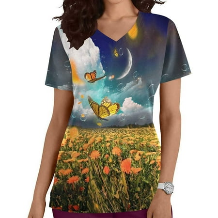 Kayannuo Print Nursing Uniforms Scrub for Women Clearance Women s Fashion Short Sleeve V-Neck Tops Working Uniform Printing Pocket Blouse Tops
Kayannuo Print Nursing Uniforms Scrub for Women Clearance Women s Fashion Short Sleeve V-Neck Tops Working Uniform Printing Pocket Blouse Tops