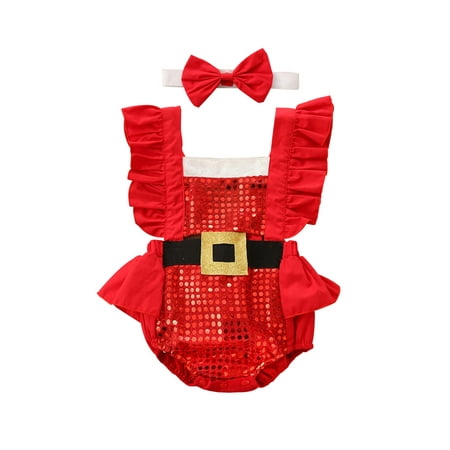 Canrulo Newborn Baby Girls Christmas Clothes Ruffle Sequins Fly Sleeve Romper Jumpsuit Outfits Red 6-12 Months
Canrulo Newborn Baby Girls Christmas Clothes Ruffle Sequins Fly Sleeve Romper Jumpsuit Outfits Red 6-12 Months