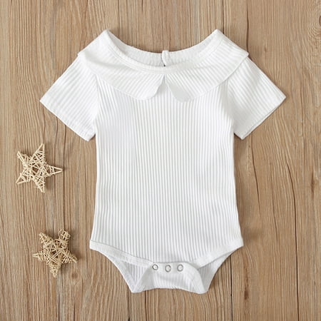 Yubatuo Newborn Baby Girls Short Sleeve Solid Cute Ruffle Ribbed Knitted Romper jumpsuit White 80
Yubatuo Newborn Baby Girls Short Sleeve Solid Cute Ruffle Ribbed Knitted Romper jumpsuit White 80
