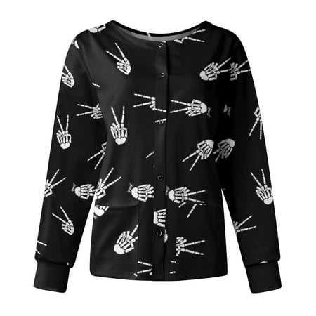 XFLWAM Women s Casual Scrub Tops Christmas Xmas Tree Reindeer Print Crewneck Working Uniform with Pocket Long Sleeve Cardigan Blouse Black-1 M
XFLWAM Women s Casual Scrub Tops Christmas Xmas Tree Reindeer Print Crewneck Working Uniform with Pocket Long Sleeve Cardigan Blouse Black-1 M