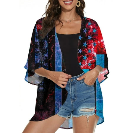 Simplmasygenix Lightweight Cardigan for Women 4th of July 3/4 Sleeve Summer Fashion Bikini Cover up American Flag Beachwear Loose Tops Shirt Blouse
Simplmasygenix Lightweight Cardigan for Women 4th of July 3/4 Sleeve Summer Fashion Bikini Cover up American Flag Beachwear Loose Tops Shirt Blouse