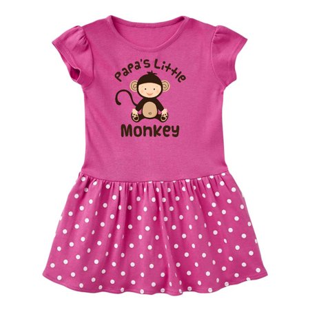 Inktastic Papas Little Monkey Boys Funny Gift Toddler Girl Dress