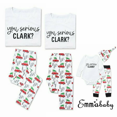 Family Christmas Pajama Set You Serious Clark White Top and Xmas Tree Car Pants 2 Piece Home Sleepwear
Family Christmas Pajama Set You Serious Clark White Top and Xmas Tree Car Pants 2 Piece Home Sleepwear
