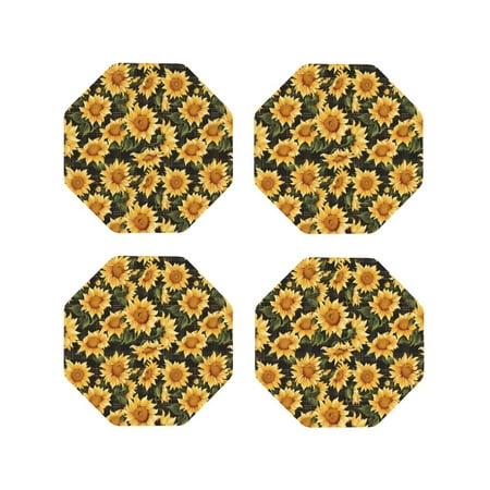 Leather Coasters Set of 4 - Vintage Black Plaid Sunflower Lightweight Non-Slip Drink Coasters for Desk Anti-Scalding Desk Cup Coasters for Office Table Decor Octagon
Leather Coasters Set of 4 - Vintage Black Plaid Sunflower Lightweight Non-Slip Drink Coasters for Desk Anti-Scalding Desk Cup Coasters for Office Table Decor Octagon