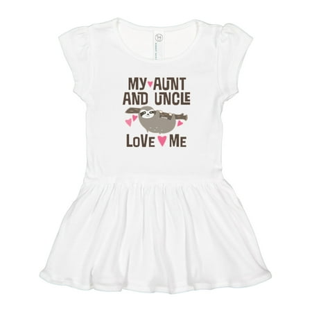 Inktastic My Aunt and Uncle Love Me Sloth Gift Toddler Girl Dress