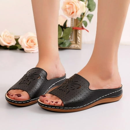 Fashion Ladies Flat Hollow Slippers Roman Style Spring And Summer Sandals