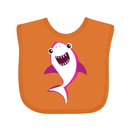 Inktastic Cute Shark Little Shark Pink Shark Sea Animal Gift Baby Boy or Baby Girl Bib