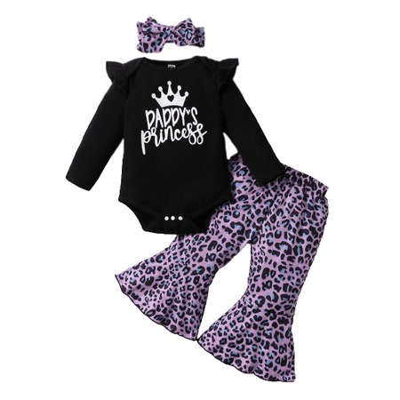 Mikrdoo Baby Girls OOTD DADDY S PRINCESS Ruffle Romper Leopard Winter Pants Headband 3Pcs Outfits Black 3-6 Months
Mikrdoo Baby Girls OOTD DADDY S PRINCESS Ruffle Romper Leopard Winter Pants Headband 3Pcs Outfits Black 3-6 Months