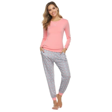 iClosam Womens Casual Pajama Sets Round Neck Long Sleeve Pjs Set Cotton Soft Sleepwear with Pockets
iClosam Womens Casual Pajama Sets Round Neck Long Sleeve Pjs Set Cotton Soft Sleepwear with Pockets