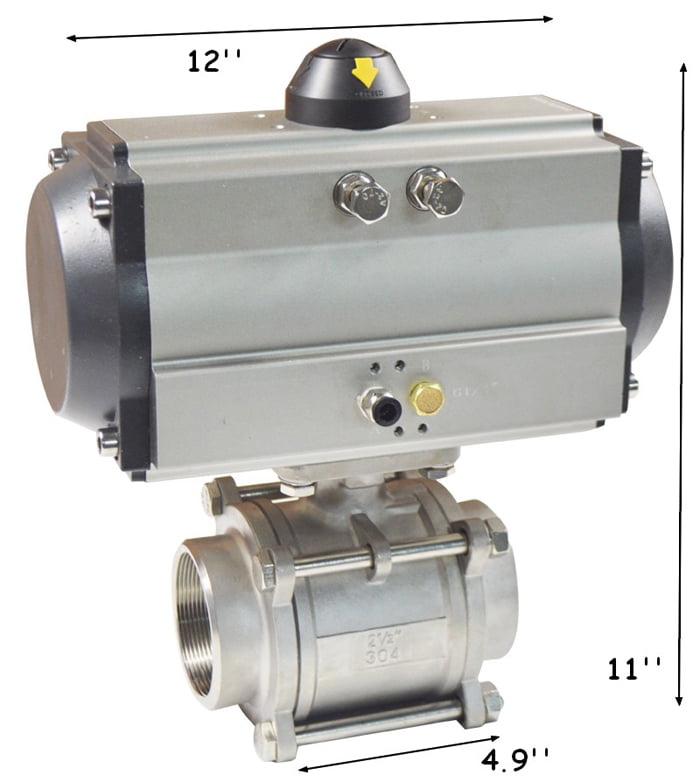 Techtongda Inch Pneumatic Single Acting Air Actuated Ball Valve