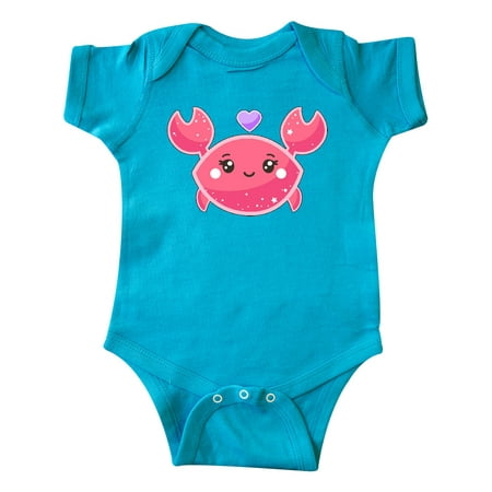 Inktastic Cute Red Crab with Purple Heart Gift Baby Boy or Baby Girl Bodysuit