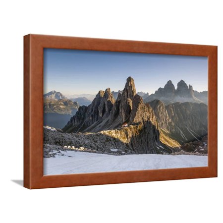 The 'Cadini Di Misurina' Peaks are Shot as the Sun Is Rising in the Dolomites Framed Print Wall Art By ClickAlps