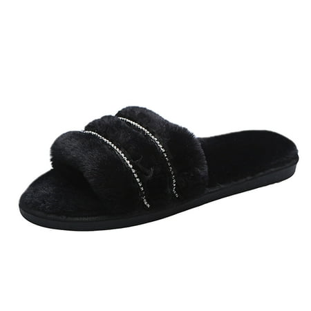 Youmylove Women Slippers Fashion Rhinestone Flat Bottom Large Size Outer Wear Furry Slippers Comfort Cozy Leisure Daily Walking
Youmylove Women Slippers Fashion Rhinestone Flat Bottom Large Size Outer Wear Furry Slippers Comfort Cozy Leisure Daily Walking