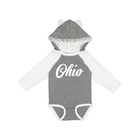 Inktastic Ohio text Gift Baby Boy or Baby Girl Long Sleeve Bodysuit